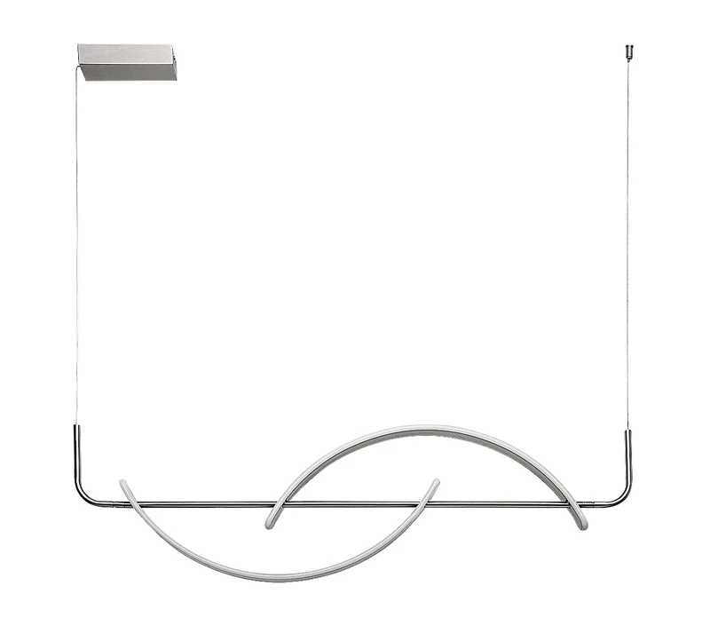 Jarnelle – LED пендел в сатиниран хром с бял абажур, 1270×370мм, 35W, 3000K