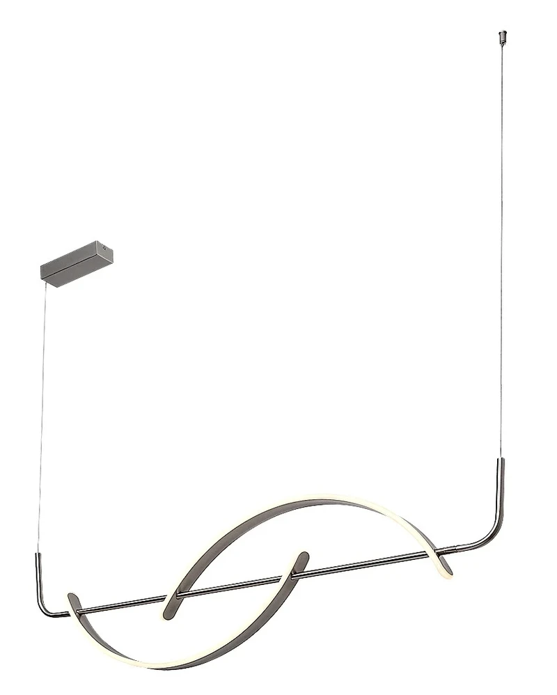 Jarnelle – LED пендел в сатиниран хром с бял абажур, 1270×370мм, 35W, 3000K