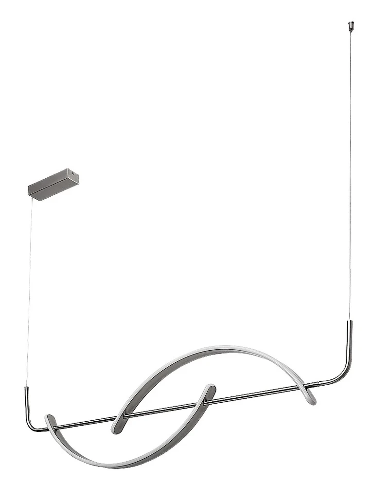 Jarnelle – LED пендел в сатиниран хром с бял абажур, 1270×370мм, 35W, 3000K