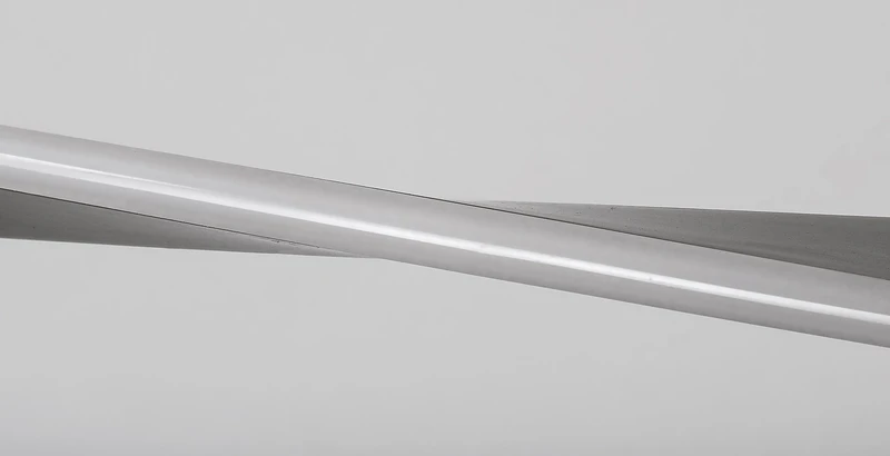 Elvio – LED pendant in satin chrome with white shade, 1100mm, 28W, 3000K