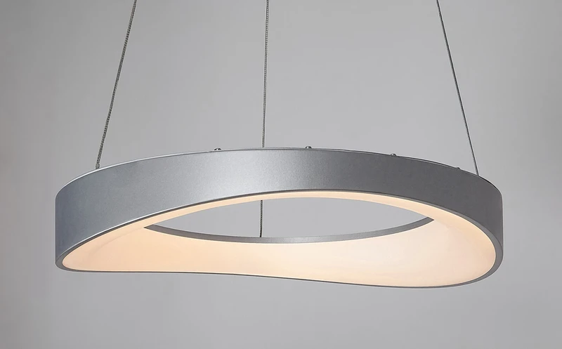 Iliana – LED pendant in silver with white acrylic shade, Ø520mm, 56W, 3000K