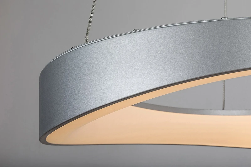 Iliana – LED pendant in silver with white acrylic shade, Ø520mm, 56W, 3000K