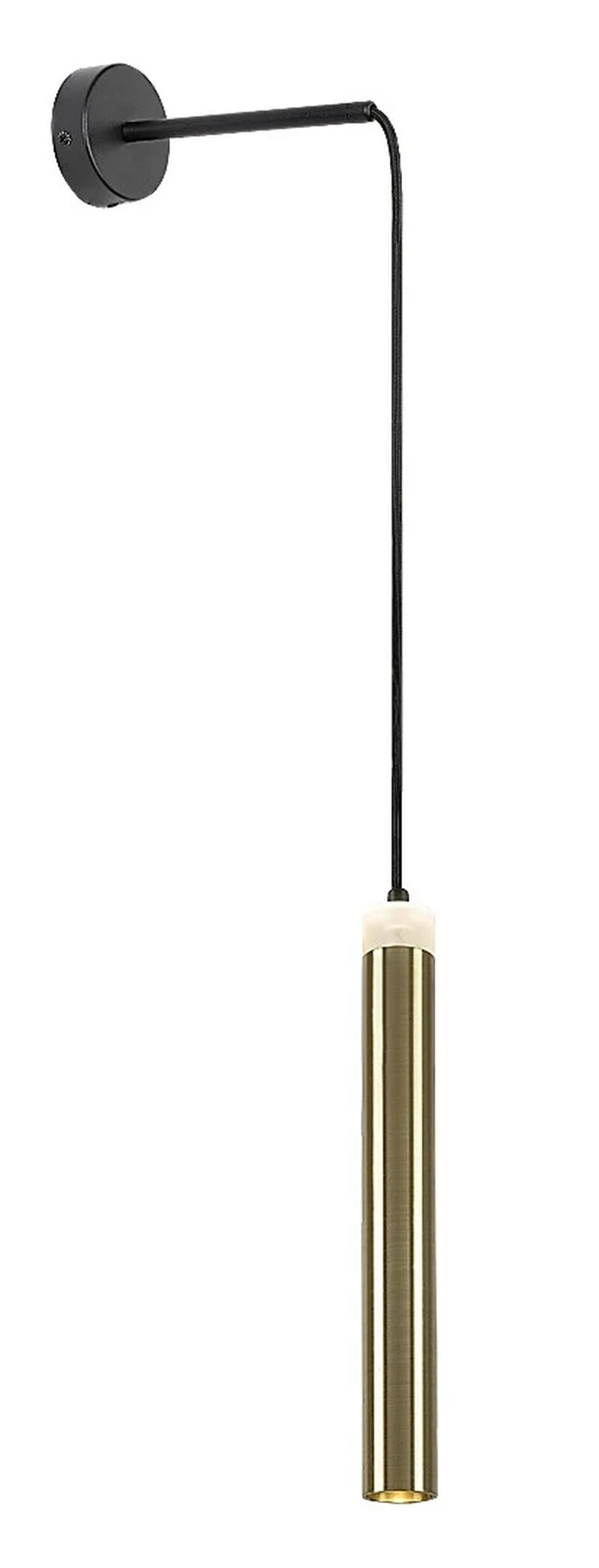 Thelma – LED pendant in black with gold shade, Ø40mm, 10W, 4000K