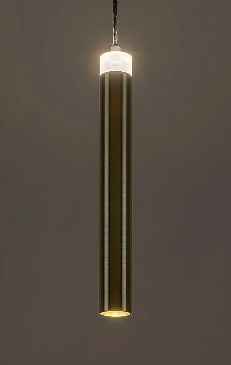 Thelma – LED pendant in black with gold shade, Ø40mm, 10W, 4000K