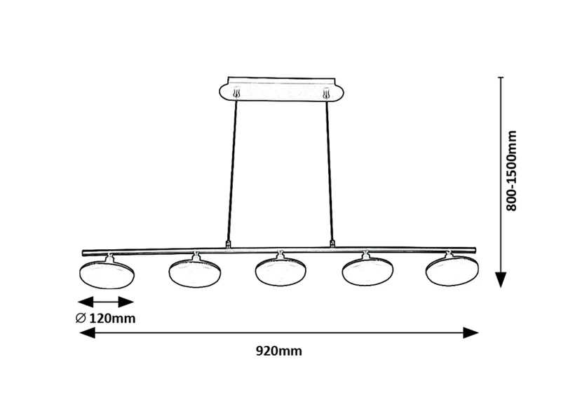 Madi – LED pendant in black matt with white ceiling lights, 920mm, 20W, 3000K