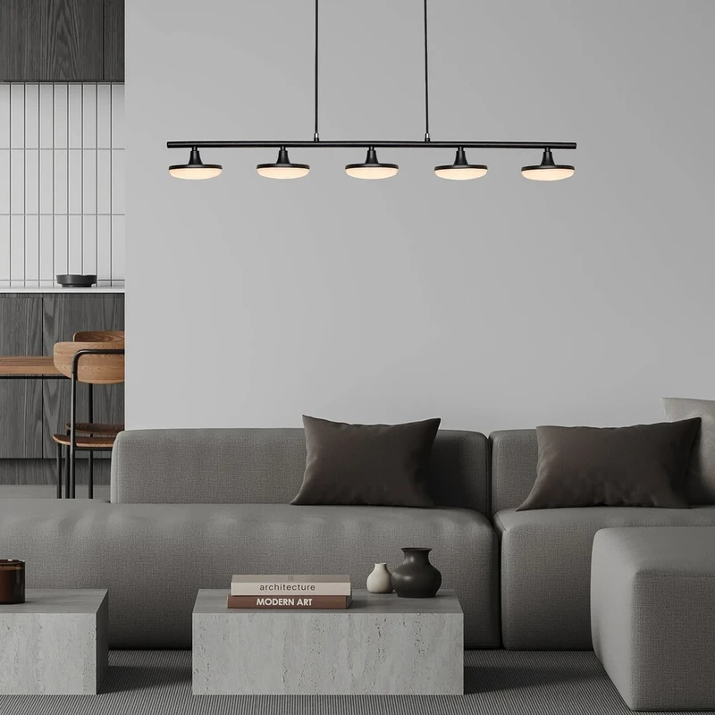 Madi – LED pendant in black matt with white ceiling lights, 920mm, 20W, 3000K