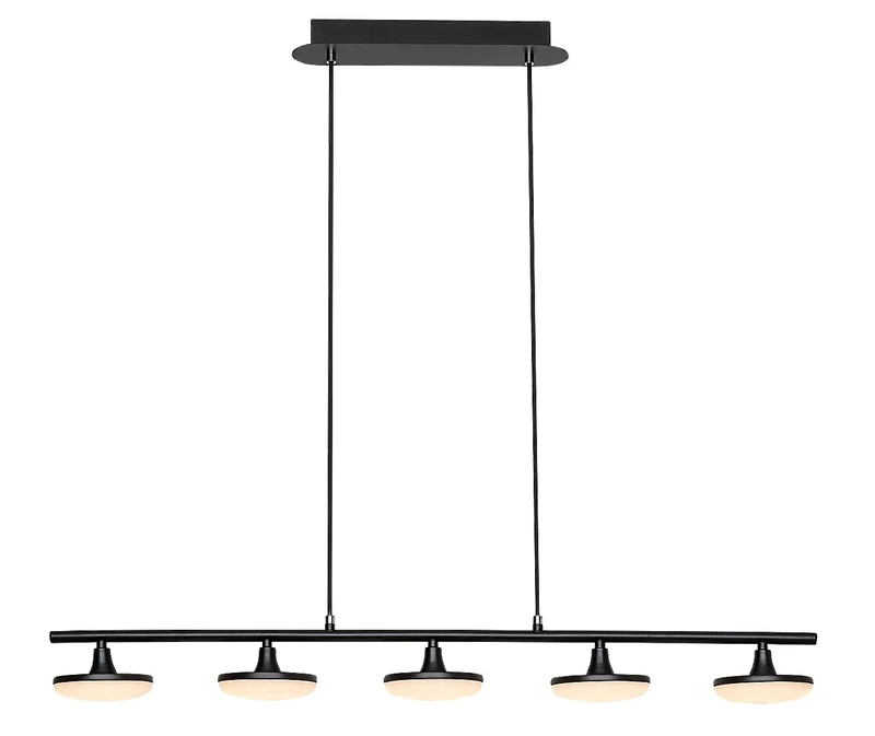 LED Pendants & Chandeliers Madi – LED pendant in black matt with white ceiling lights, 920mm, 20W, 3000K