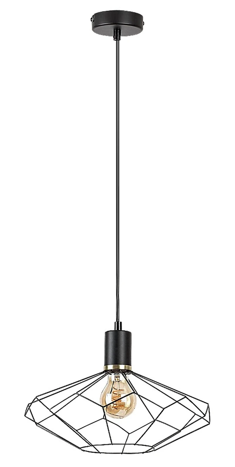 Fran – vintage pendant in black matt, Ø300mm, 1×E27