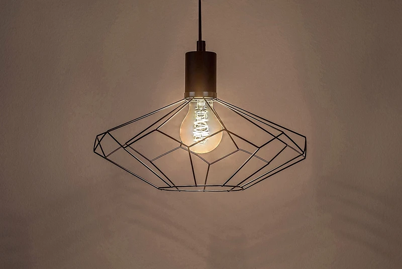 Fran – vintage pendant in black matt, Ø300mm, 1×E27