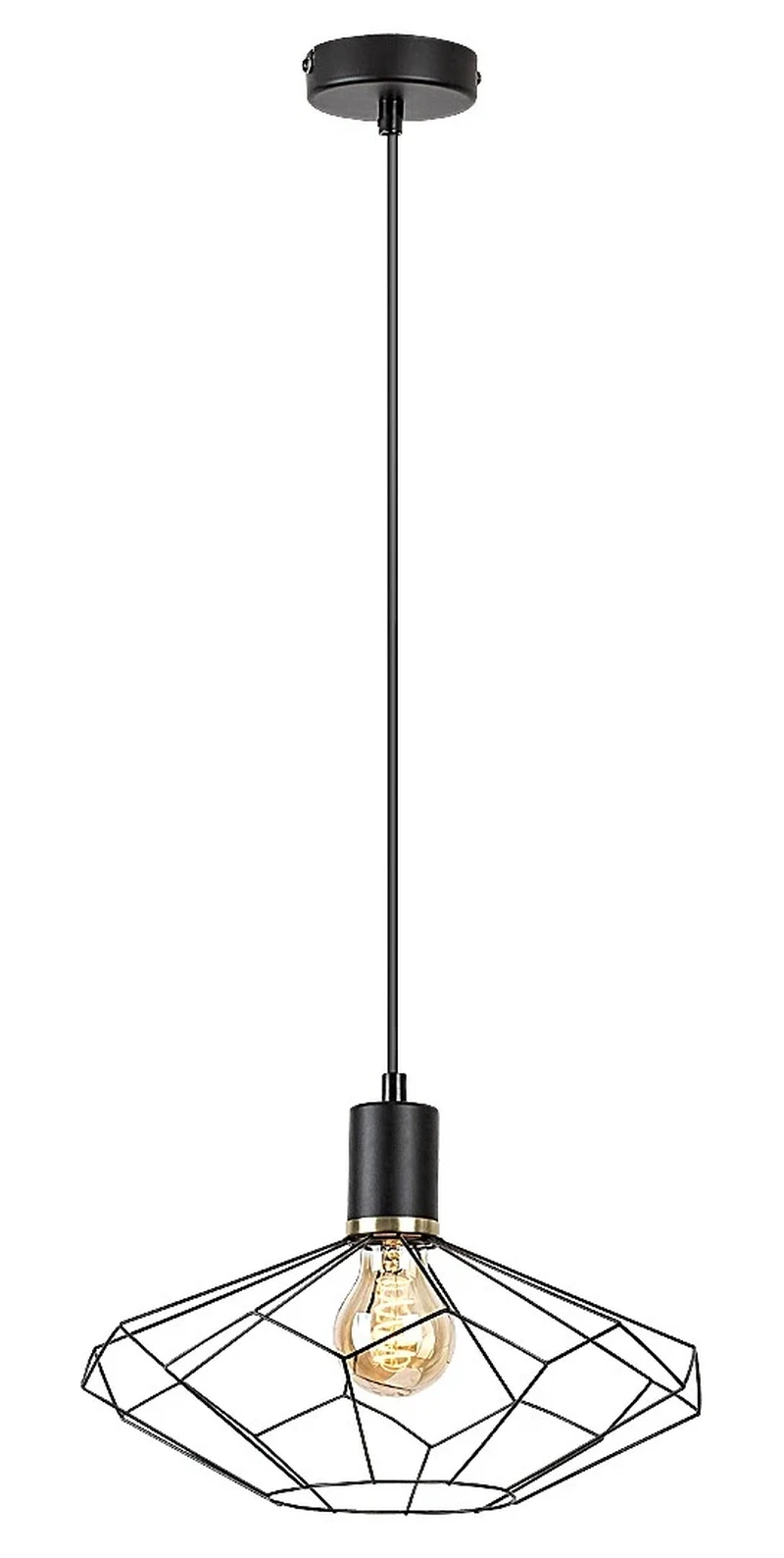 Pendant Lights Fran – vintage pendant in black matt, Ø300mm, 1×E27