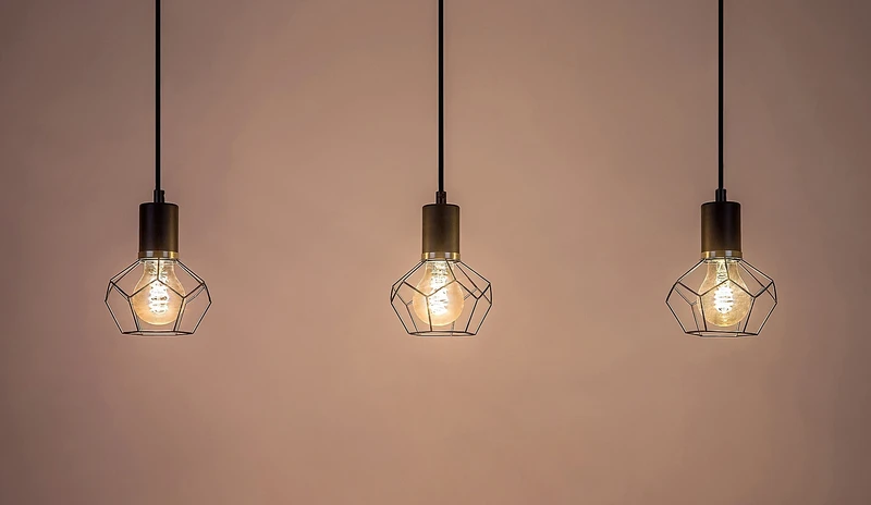 Fran – vintage pendant in black matt, 700mm, 3×E27, IP20