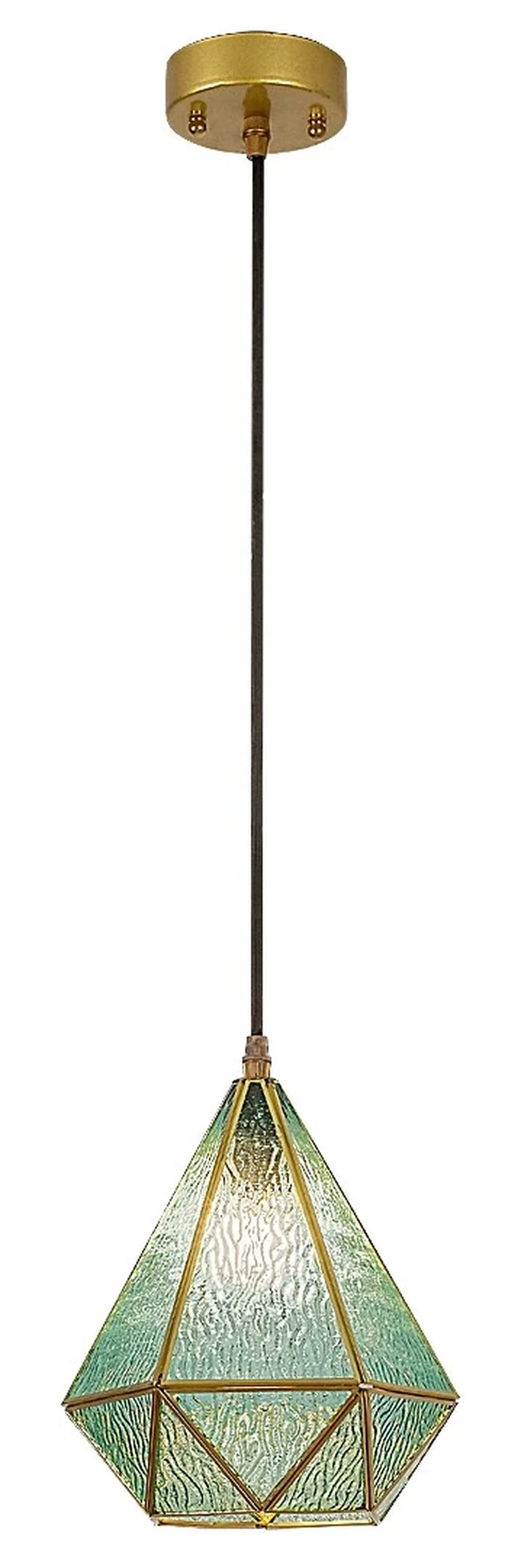 Pendant Lights Norah – vintage pendant in gold with blue glass, Ø210mm, 1×E14
