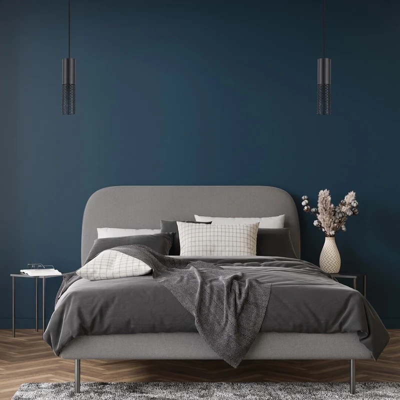 Nasis – modern pendant in black aluminium, Ø60mm, 1×GU10, IP20
