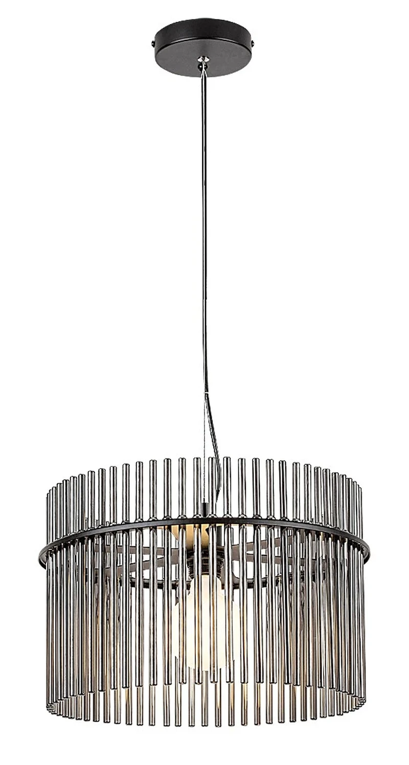 Pendant Lights Inesa – modern pendant in black matt with tinted glass, Ø400mm, 1×E27