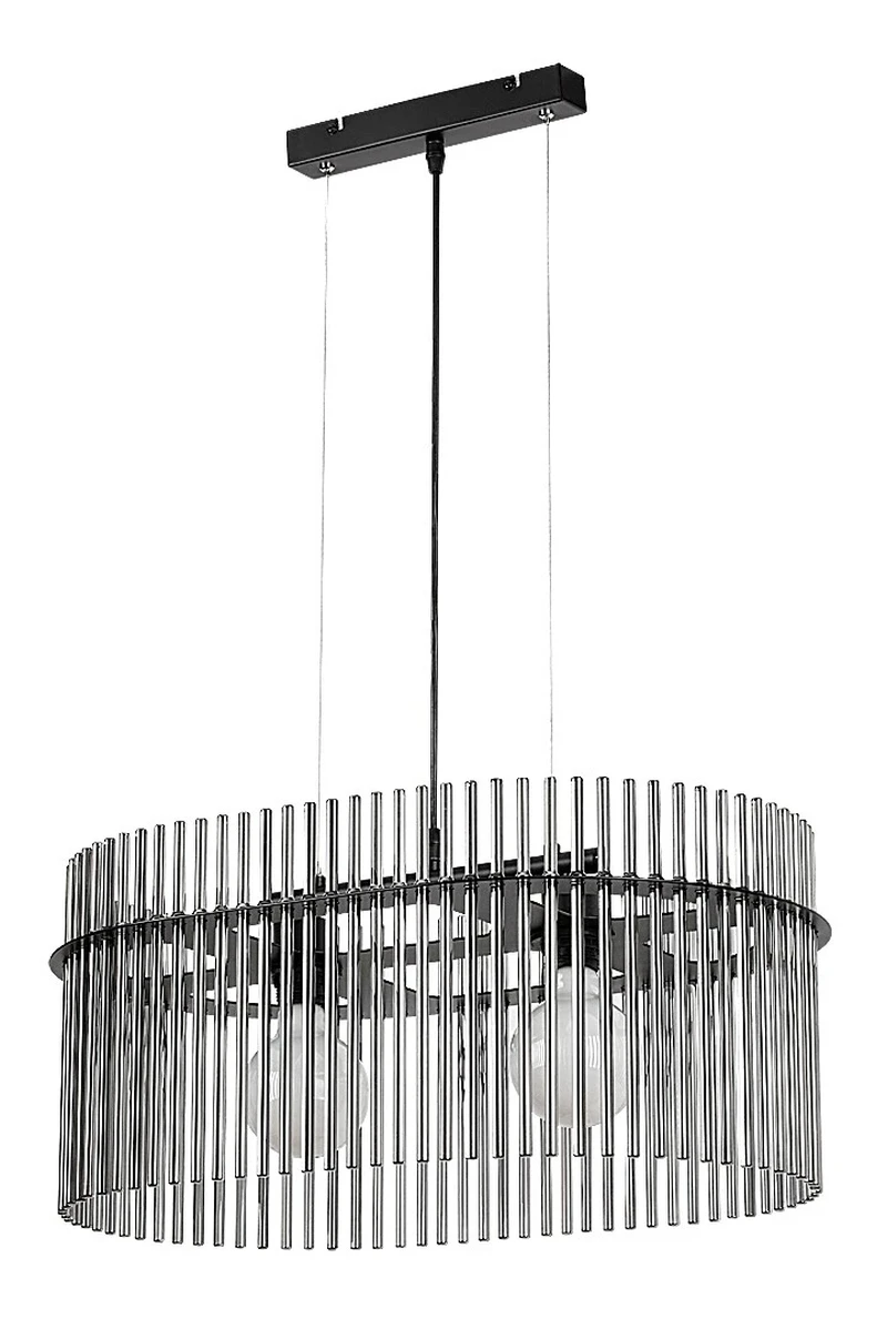 Inesa – modern pendant in black matt with tinted glass, 600mm, 2×E27