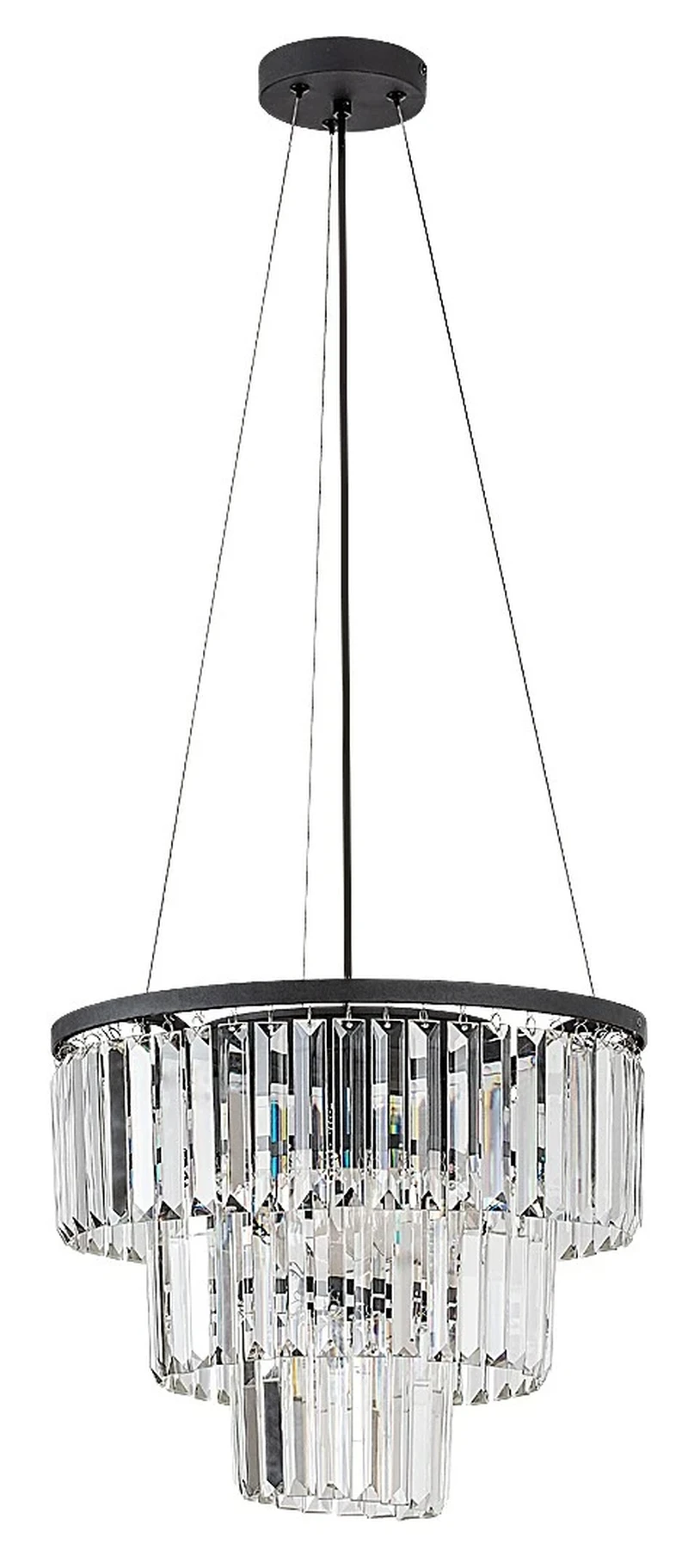 Eloisa – classic pendant in black with clear glass, Ø400mm, 3×E27