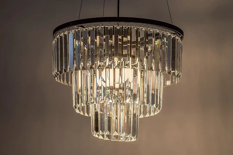 Eloisa – classic pendant in black with clear glass, Ø400mm, 3×E27