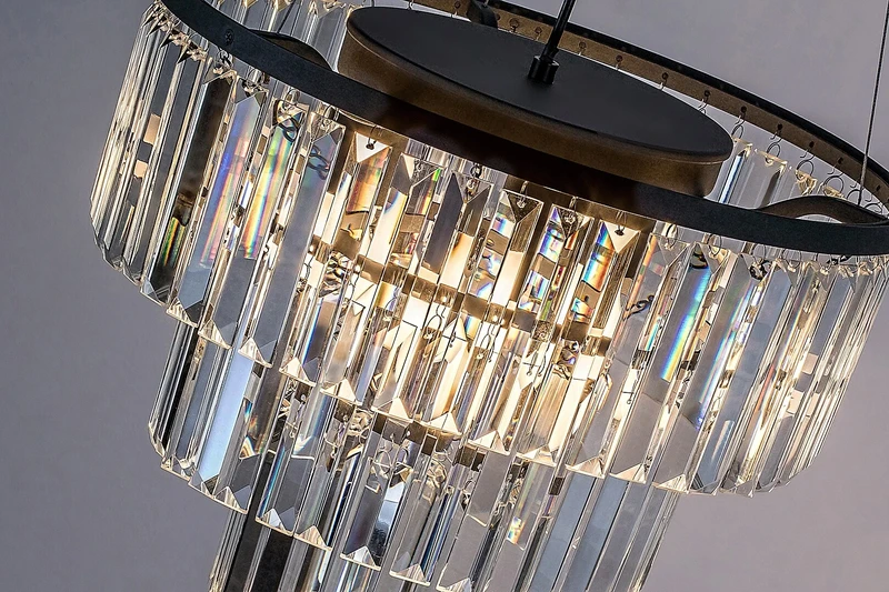 Eloisa – classic pendant in black with clear glass, Ø400mm, 3×E27