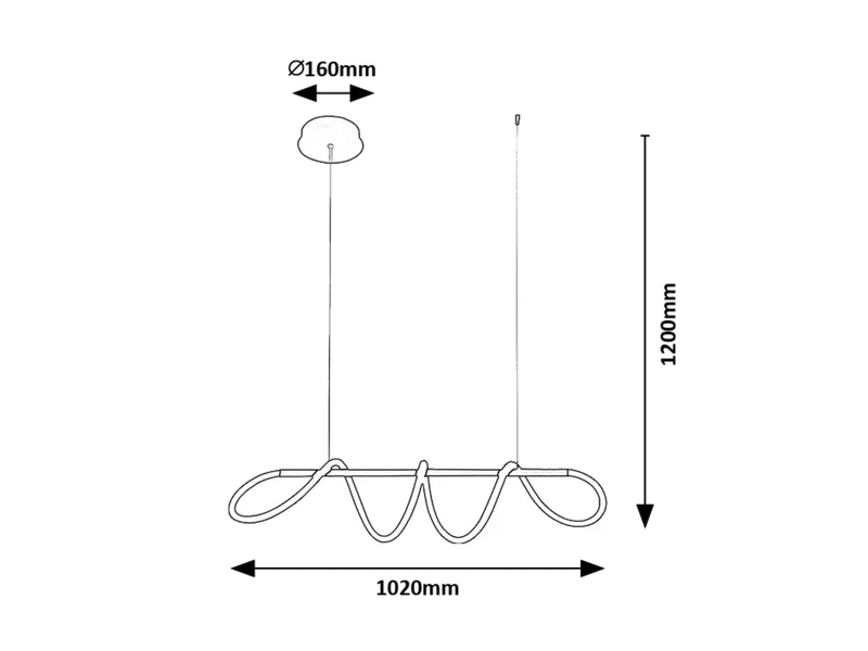 Montema – LED пендел в черно с бял силиконов абажур, 1020мм, 40W, 4000K