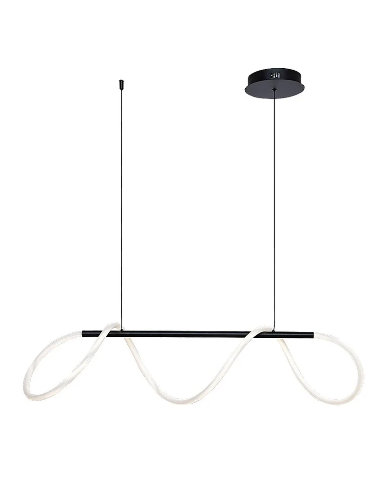 Montema – LED пендел в черно с бял силиконов абажур, 1020мм, 40W, 4000K