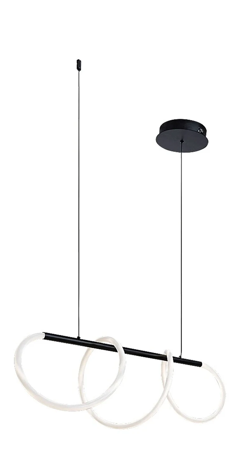 LED пендели и полилеи Montema – LED пендел в черно с бял силиконов абажур, 1020мм, 40W, 4000K