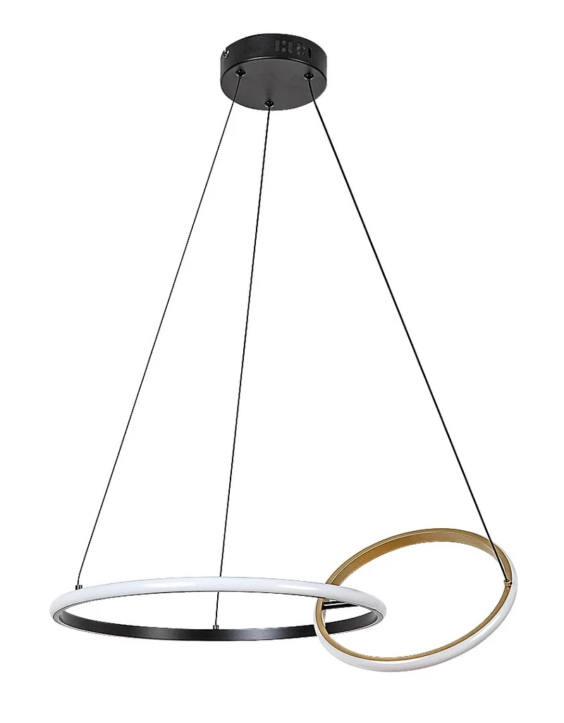 Emilion – LED пендел в черно/златно с бял силиконов абажур, Ø620мм, 36W, 4000K
