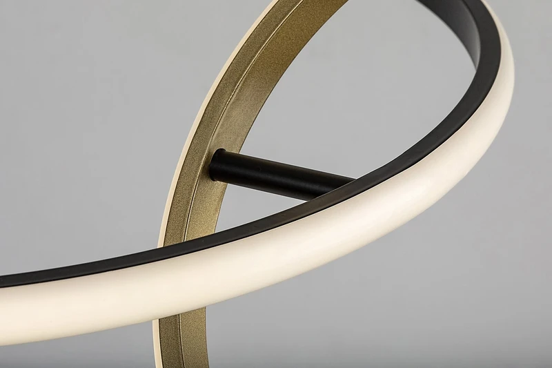 Emilion – LED пендел в черно/златно с бял силиконов абажур, Ø620мм, 36W, 4000K