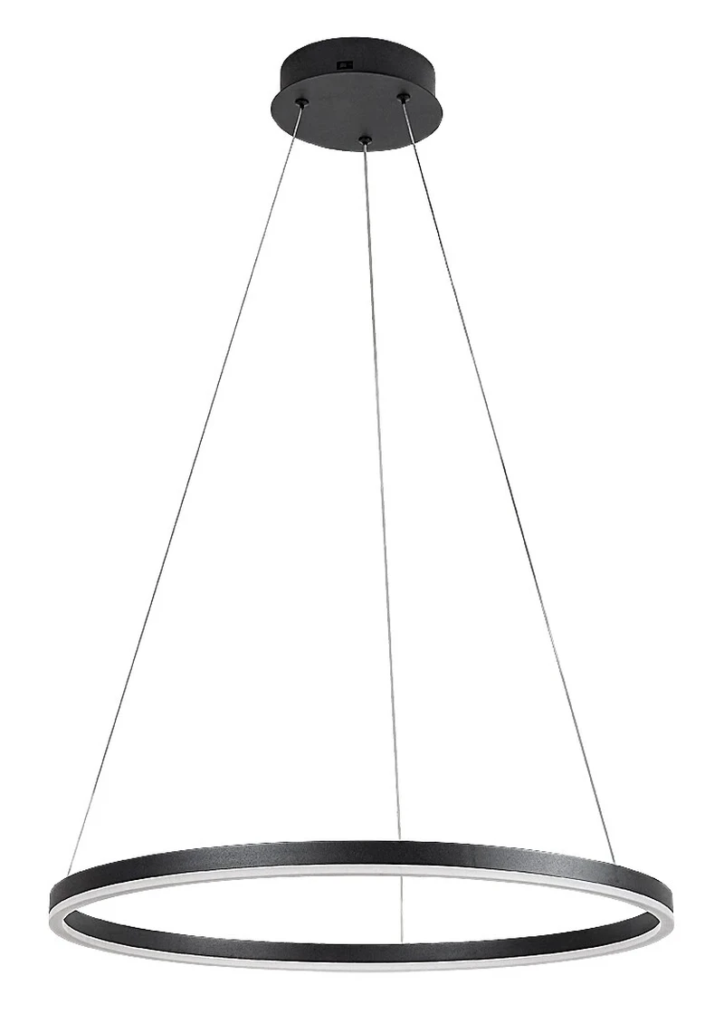 Isaure – LED пендел в черно с бял акрилен абажур, Ø600мм, 35W, 3000-6500K