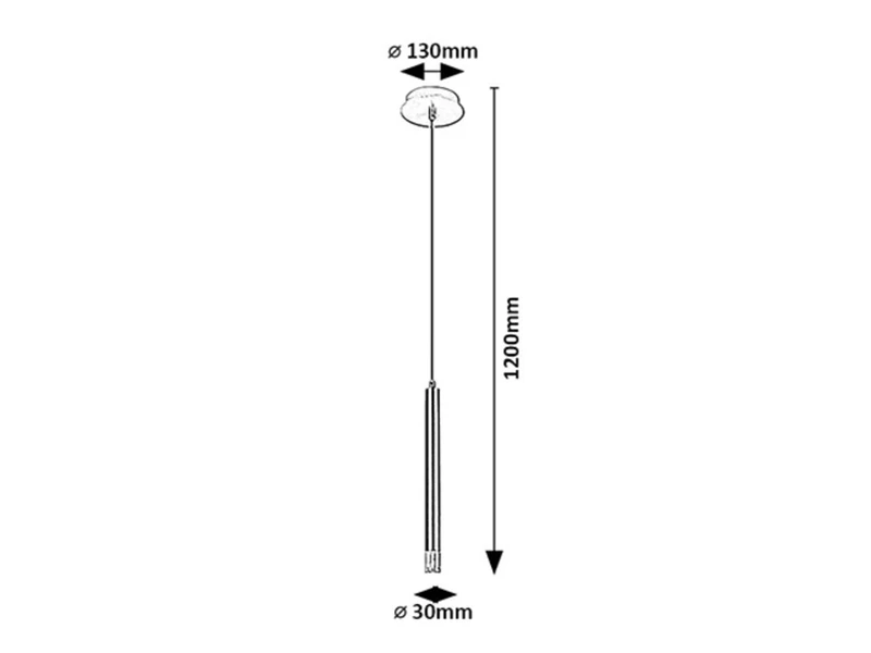 Ramira – modern pendant in black with clear acrylic shade, Ø30mm, G9