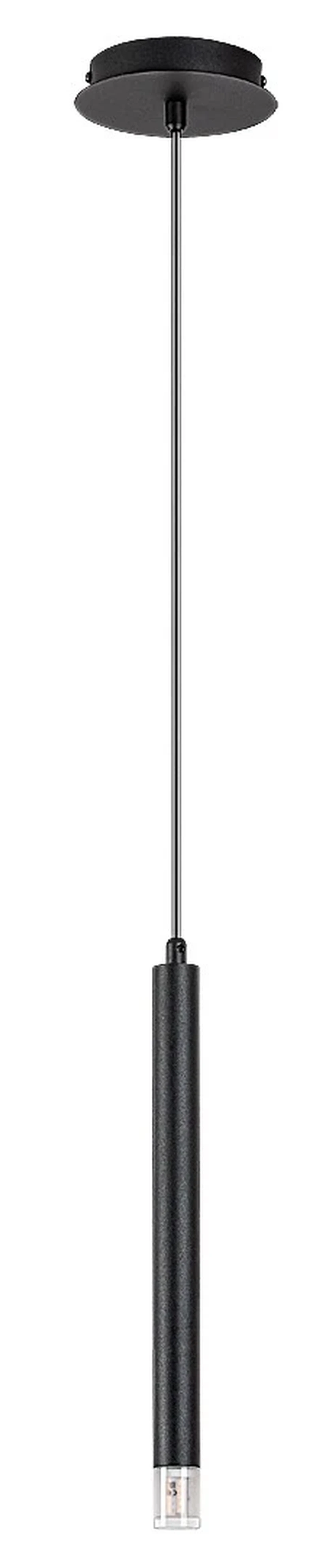 Ramira – modern pendant in black with clear acrylic shade, Ø30mm, G9