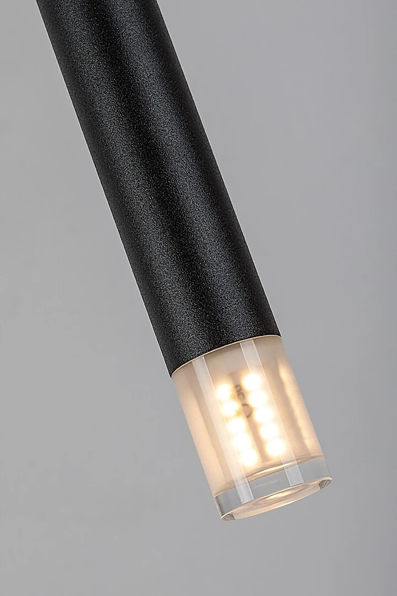 Ramira – modern pendant in black with clear acrylic shade, Ø30mm, G9