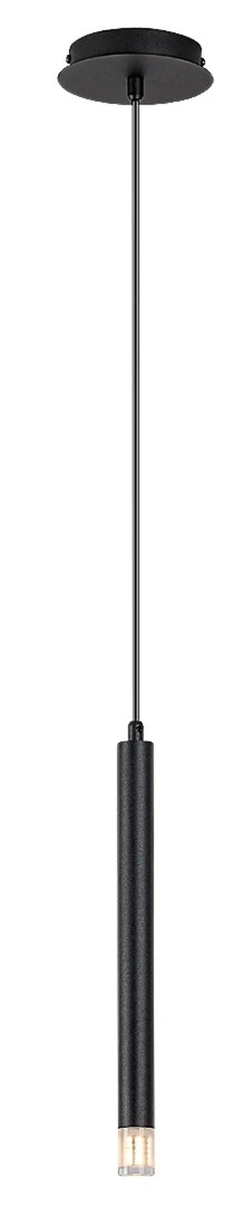 Pendant Lights Ramira – modern pendant in black with clear acrylic shade, Ø30mm, G9