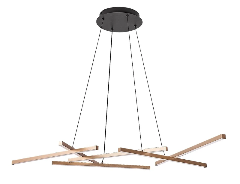 Severine – LED pendant in black/gold with white shade, 1000×660mm, 40W, 3000-6500K