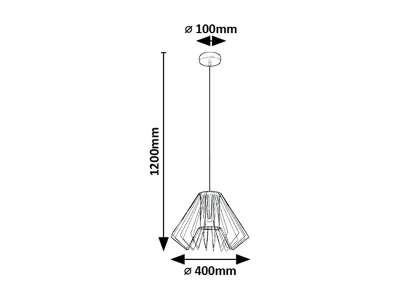 Emerencia – industrial pendant in black with smoked glass, Ø400mm, 1×E27