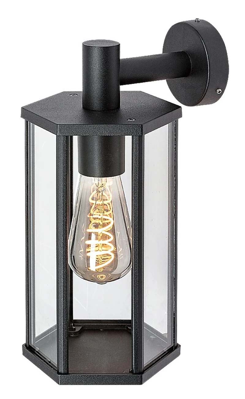 Dubrovnik – classic garden lamp in black matt, 155×310mm, 1×E27, IP44