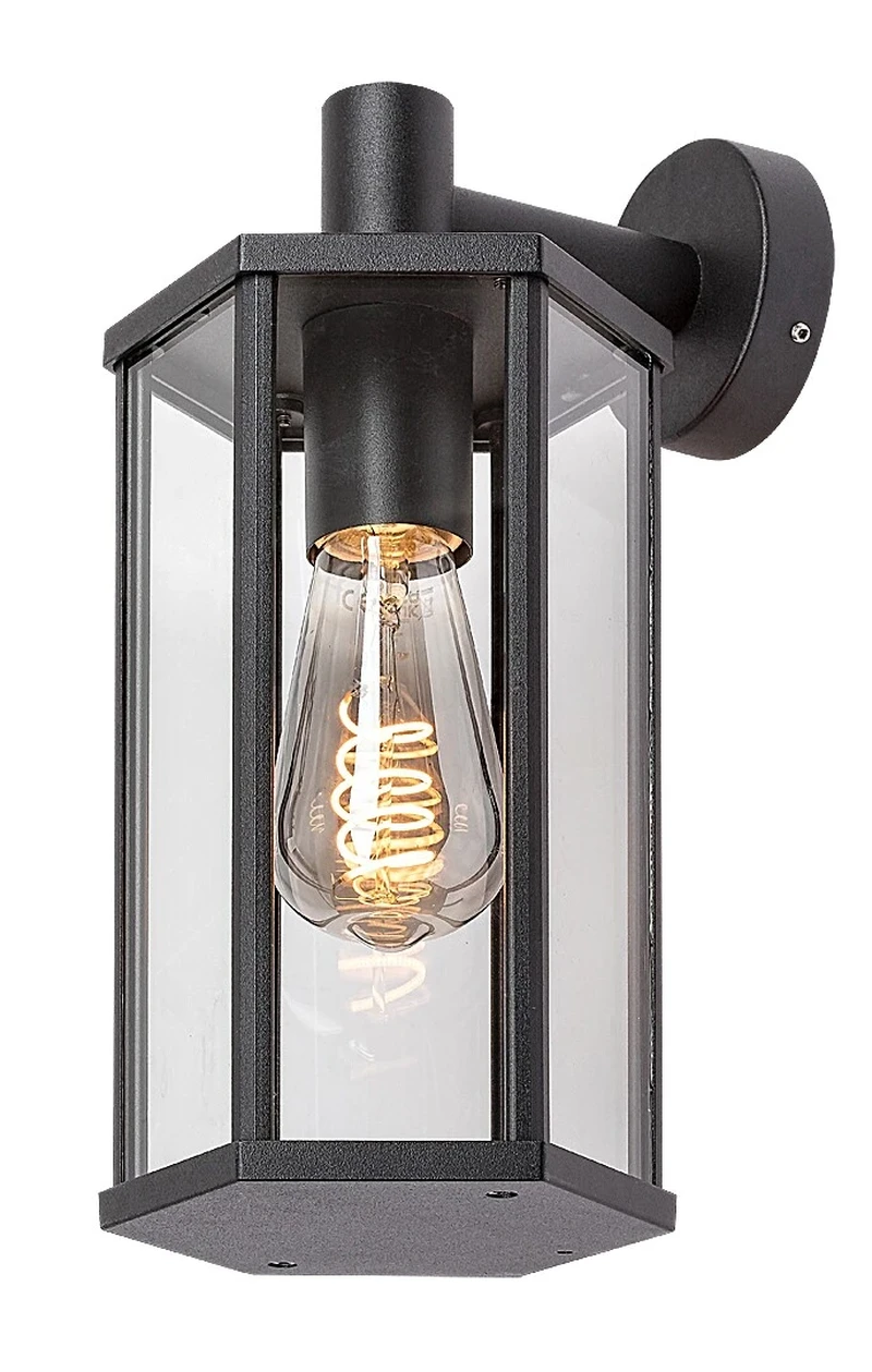 Dubrovnik – classic garden lamp in black matt, 155×310mm, 1×E27, IP44