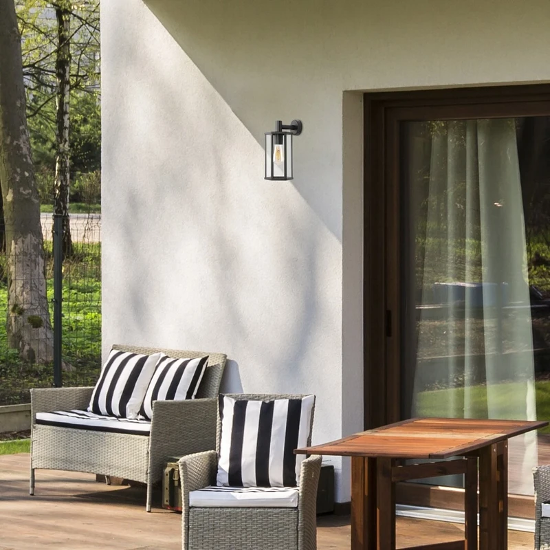 Dubrovnik – classic garden lamp in black matt, 155×310mm, 1×E27, IP44