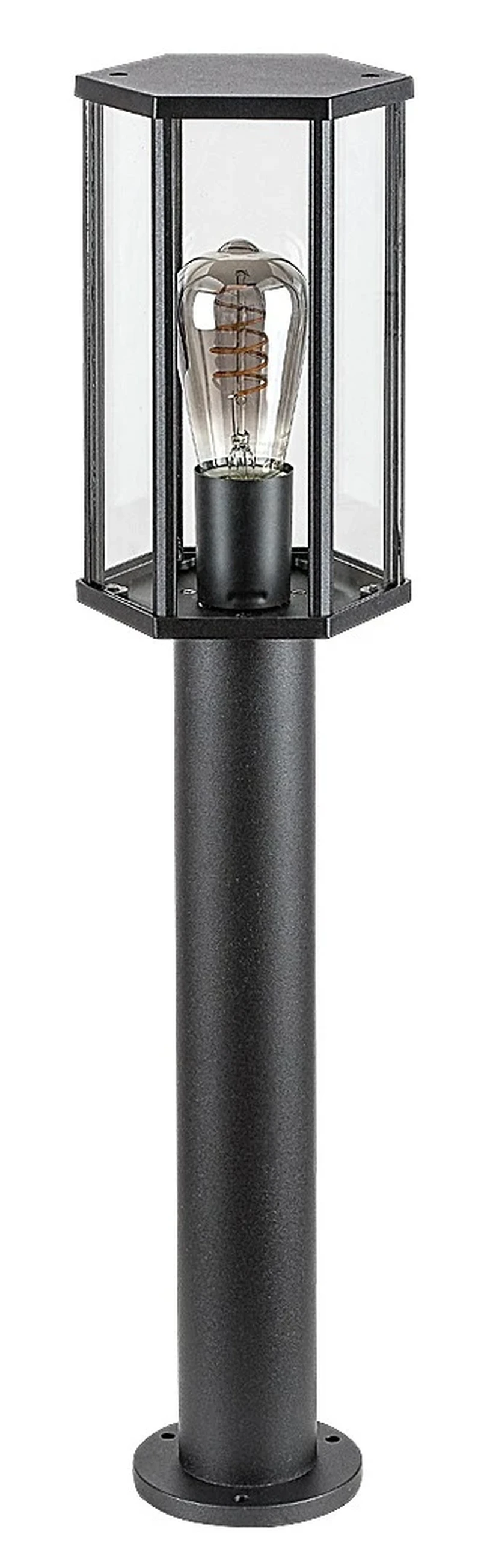 Bollard Lights Dubrovnik – classic garden lamp in black matt, Ø130mm, H650mm, 1×E27, IP44