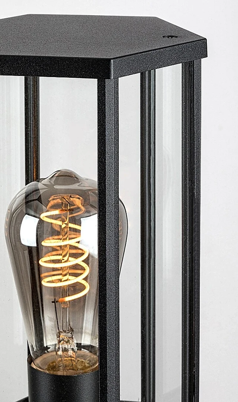 Dubrovnik – classic garden lamp in black matt, Ø130mm, H650mm, 1×E27, IP44