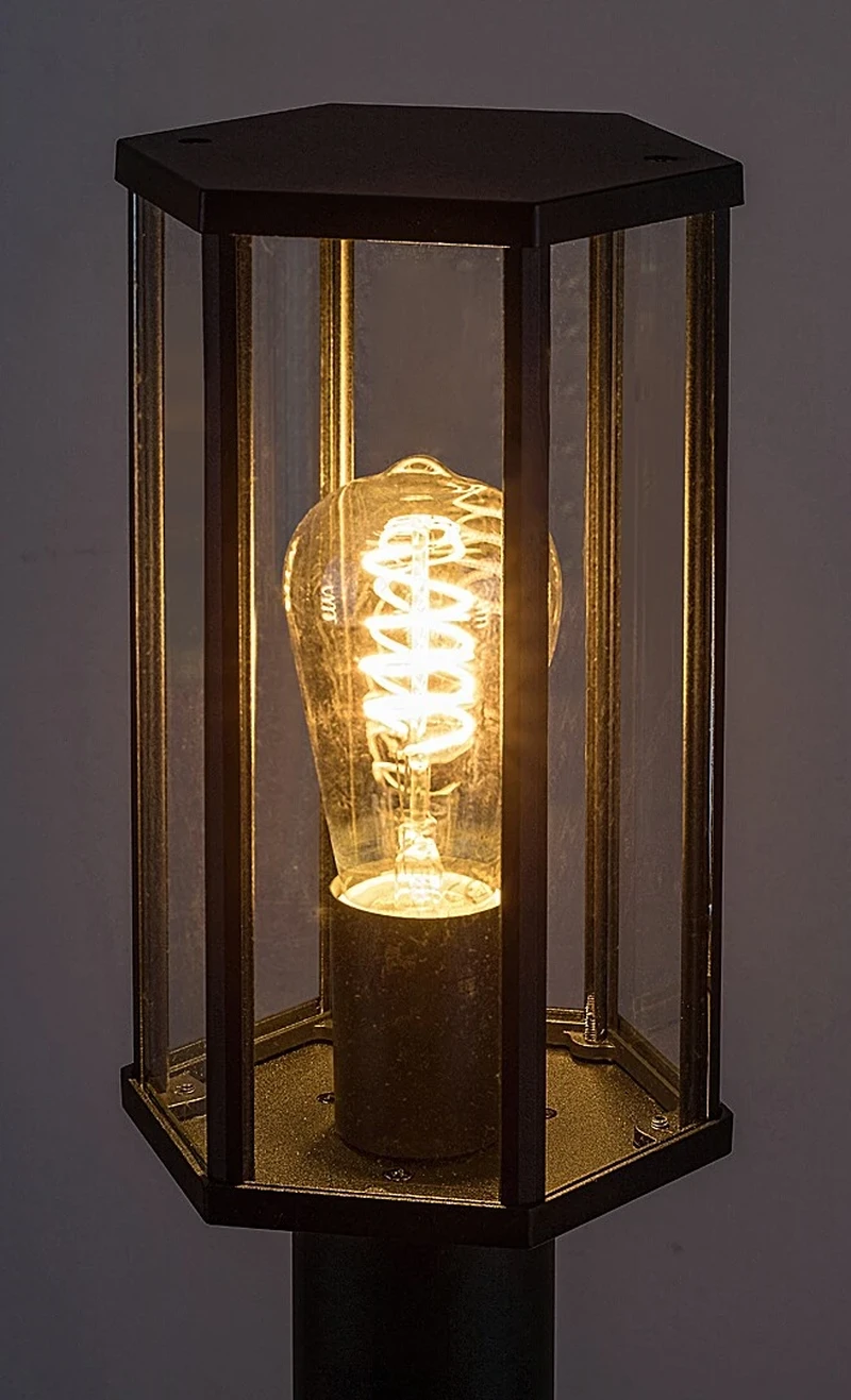 Dubrovnik – classic garden lamp in black matt, Ø130mm, H650mm, 1×E27, IP44