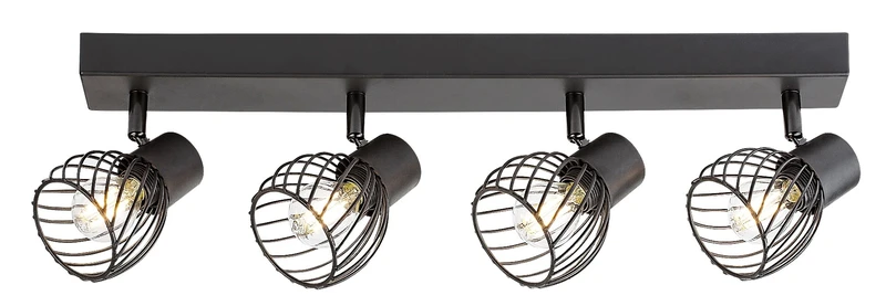 Spotlights Aberama – industrial spotlight in black, 4×E14, 545mm, IP20