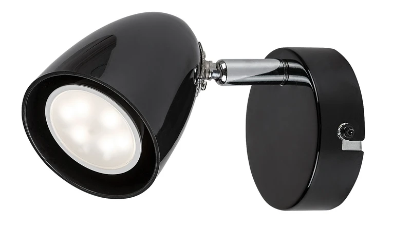 Wall Lights Perico – modern wall light in black, Ø70mm, 1×GU10, IP20