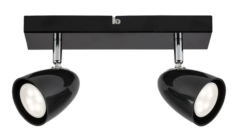 Perico – modern LED spotlight in black, 2×GU10, 260mm, IP20