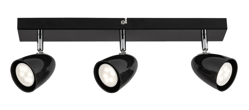 Perico – modern ceiling light in black, 3×GU10, 430mm, IP20