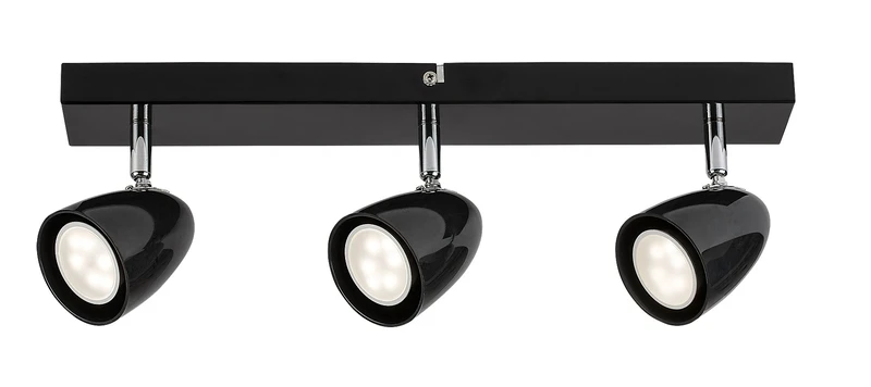 Ceiling Lights Perico – modern ceiling light in black, 3×GU10, 430mm, IP20