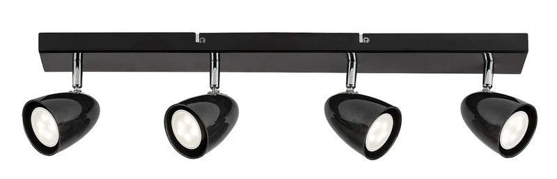 Perico – LED плафон с 4 спота в черно, 600мм, 4×GU10, IP20