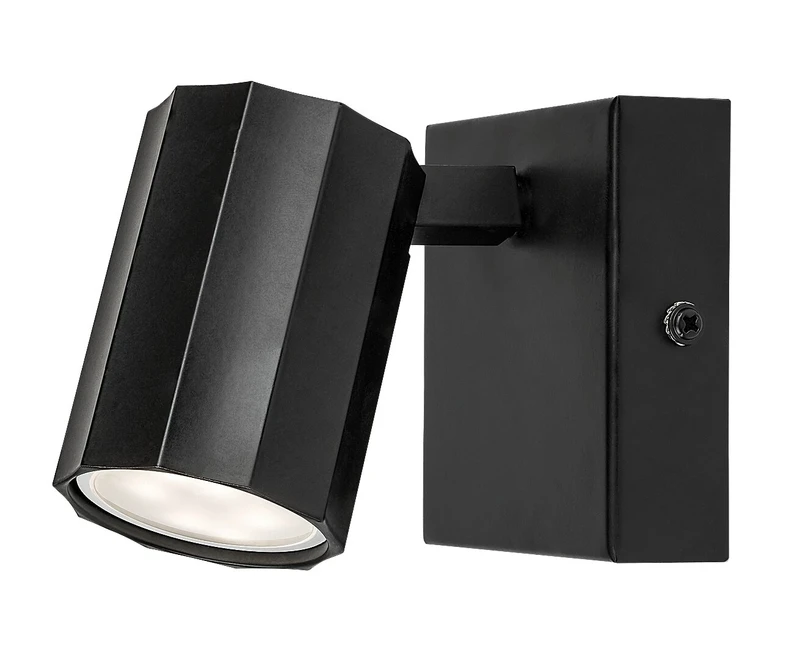 Rogelio – modern LED wall light in black matt, Ø50mm, 1×GU10, IP20
