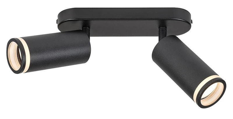 Senobia – modern ceiling light with 2 spotlight in black/white, 220mm, 2×GU10