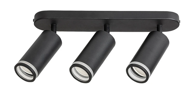 Senobia – LED плафон с 3 спота в черно/бяло, 350мм, 3×GU10