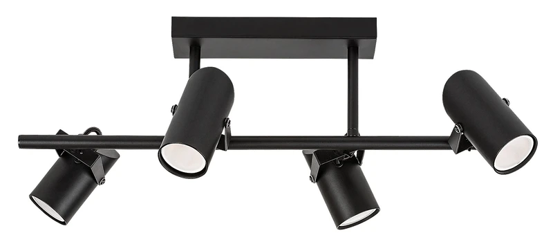 Maximilian – индустриален плафон в черен мат, 4×GU10, 570мм, IP20